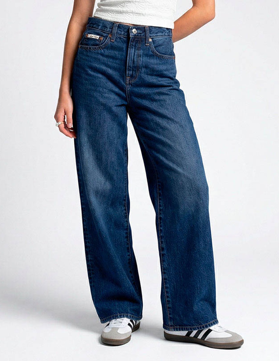 Jeans wide leg cintura media Calvin Klein para mujer Jeans wide leg cintura media Calvin Klein para mujer