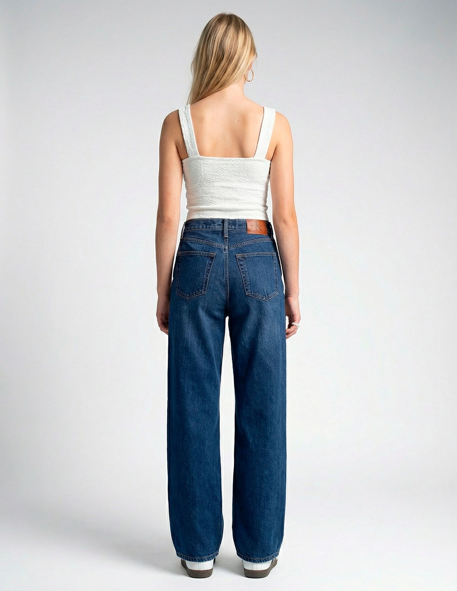 Jeans wide leg cintura media Calvin Klein para mujer 2