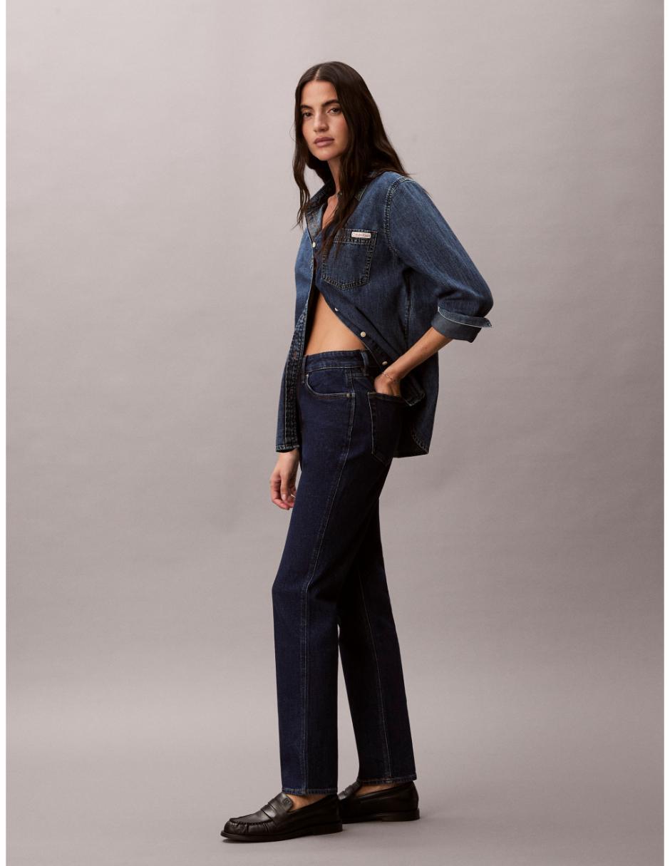 Jeans slim media cintura Calvin Klein 47F749G-GWI para mujer 3