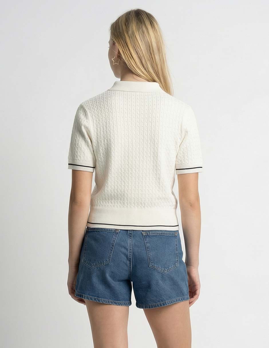 Suéter Calvin Klein cuello polo para mujer