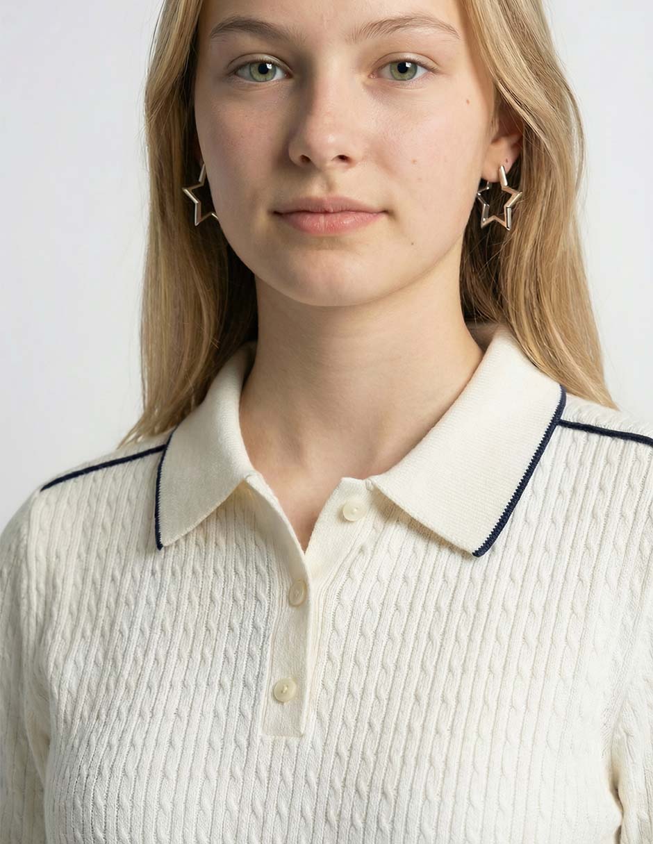 Suéter Calvin Klein cuello polo para mujer