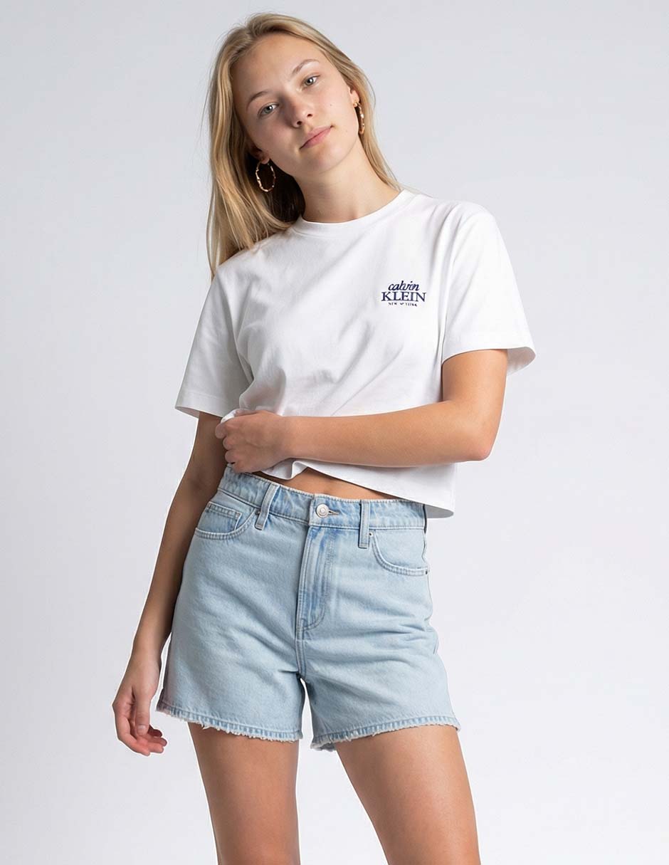 Playera manga corta cuello redondo para mujer Playera manga corta cuello redondo para mujer
