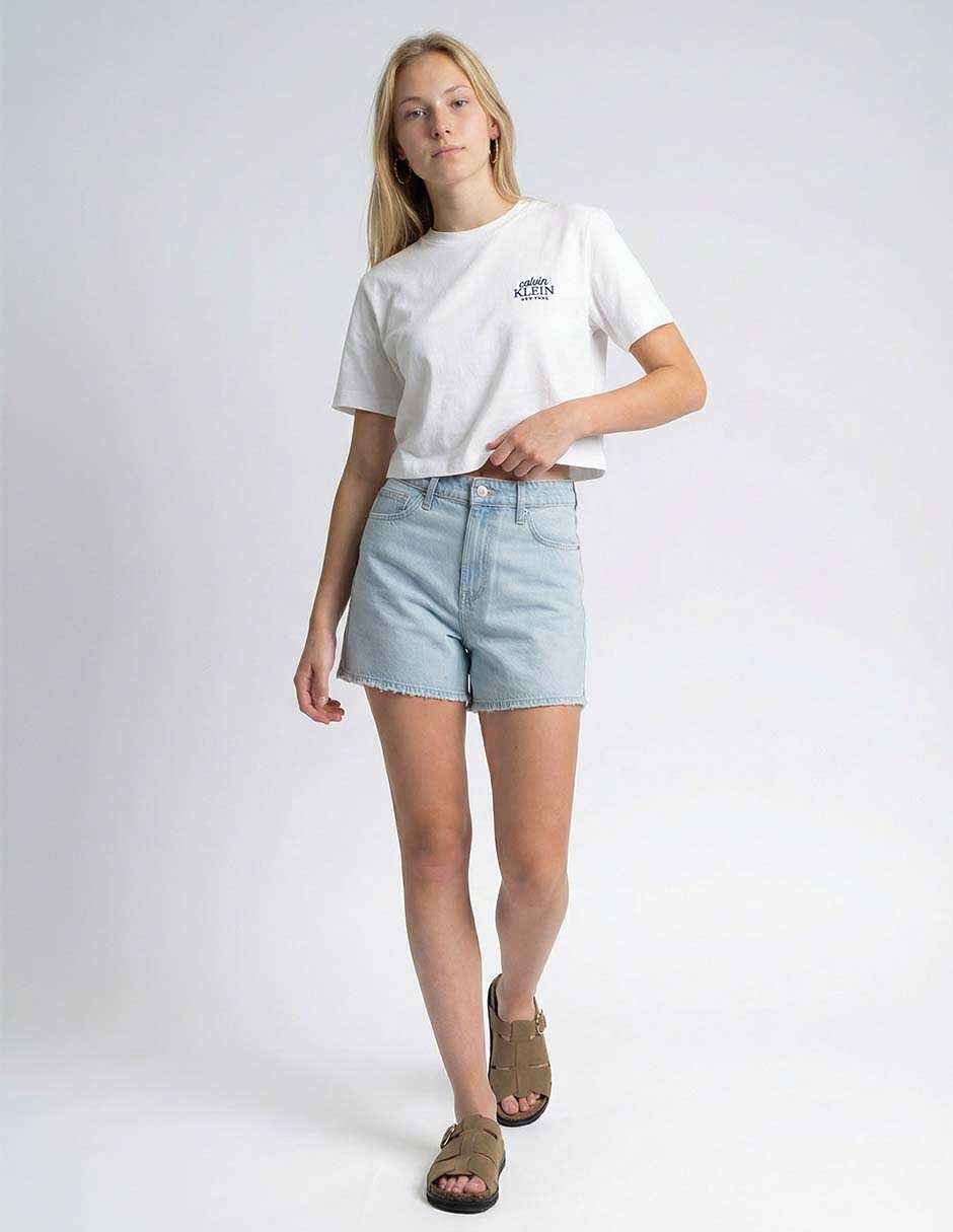Playera manga corta Ck cuello redondo para mujer