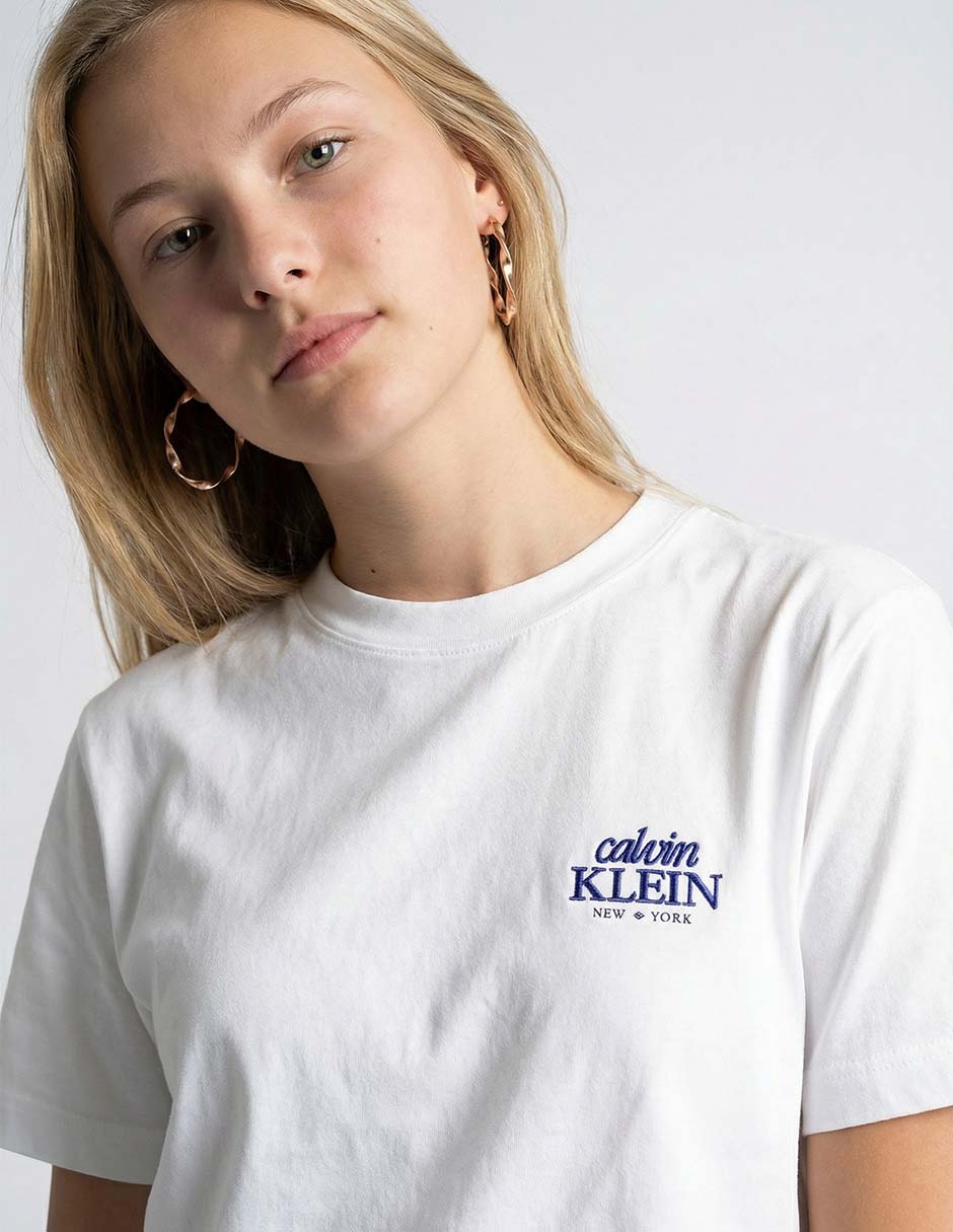 Playera manga corta Ck cuello redondo para mujer