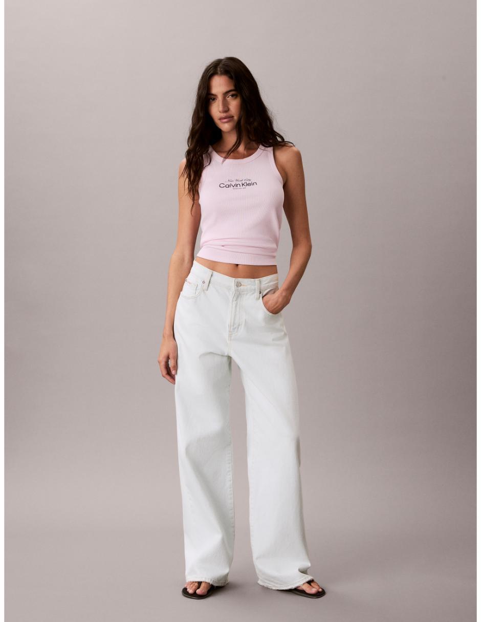 Top Calvin Klein cuello redondo tirante ancho