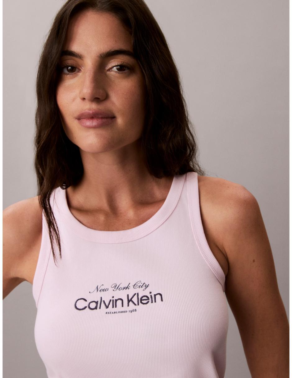 Top Calvin Klein cuello redondo tirante ancho