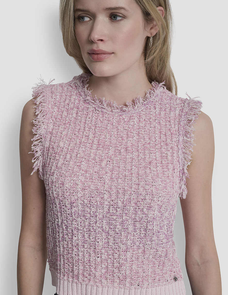 Top DKNY Jeans cuello redondo tirante ancho