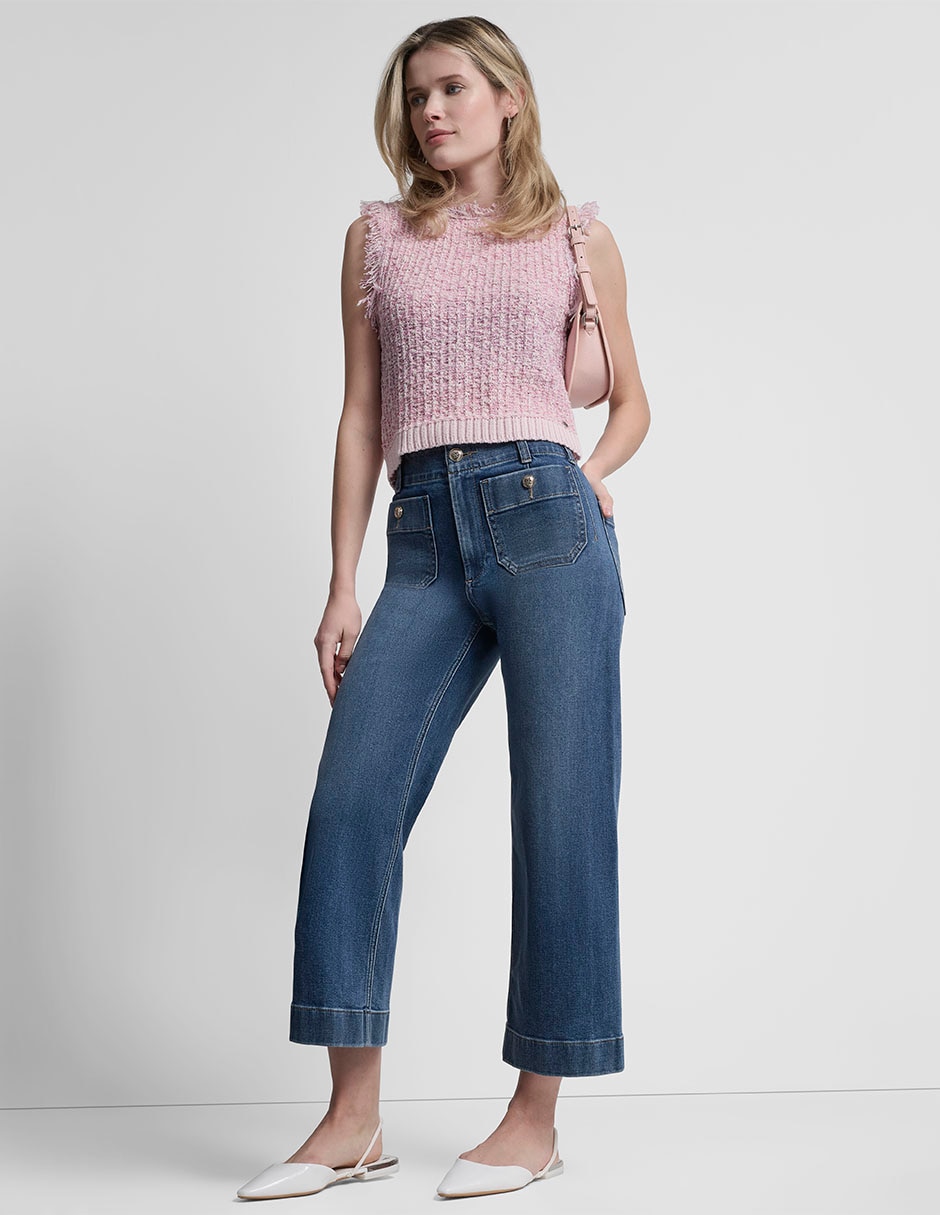 Top DKNY Jeans cuello redondo tirante ancho