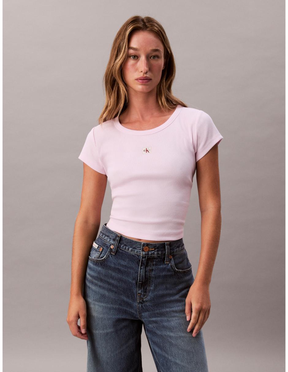 Playera manga corta cuello redondo mujer Playera manga corta cuello redondo mujer