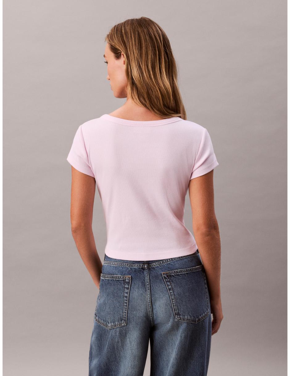 Playera manga corta cuello redondo mujer 5