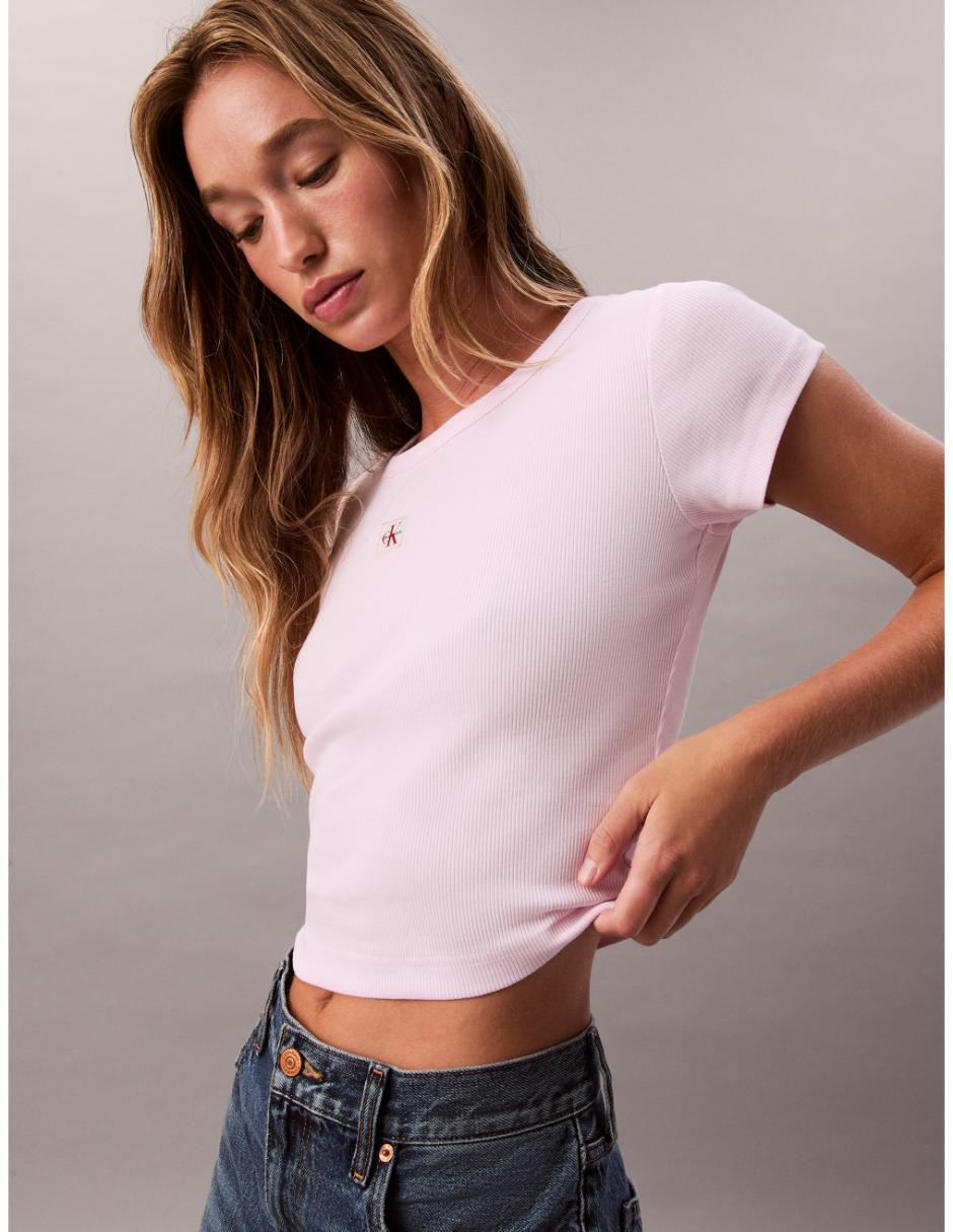 Playera manga corta cuello redondo mujer 2