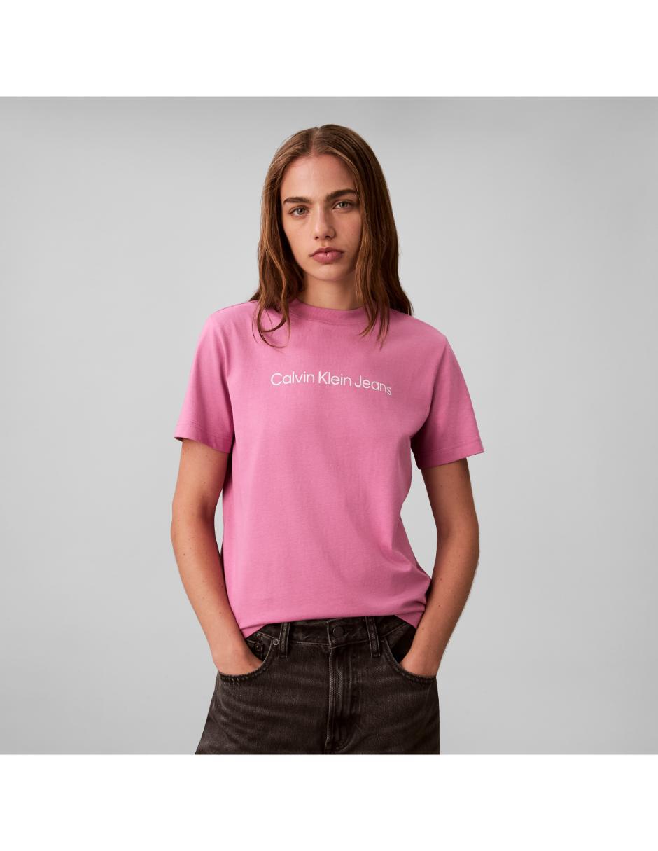 Playera manga corta cuello redondo mujer