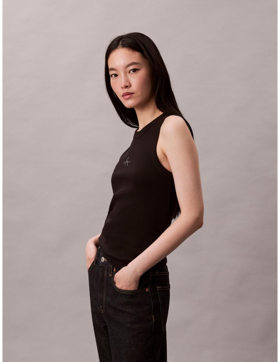 Top Calvin Klein cuello redondo tirante ancho