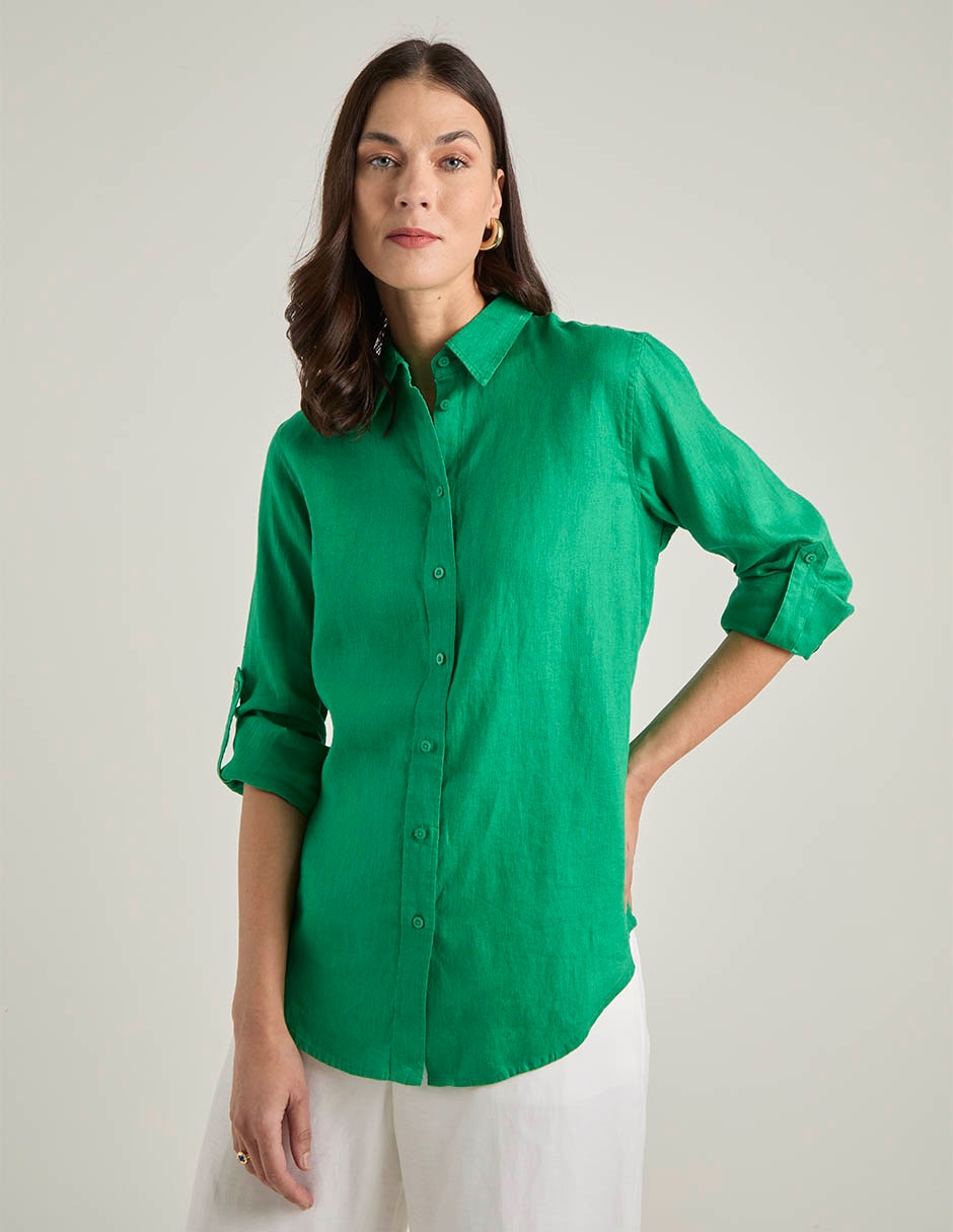Imagen de producto Blusa camisera Lauren Ralph Lauren manga larga para mujer