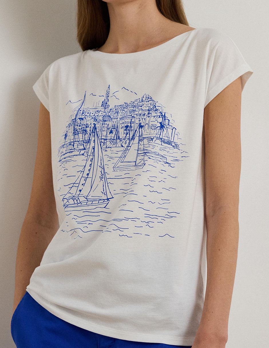 Blusa manga corta para mujer