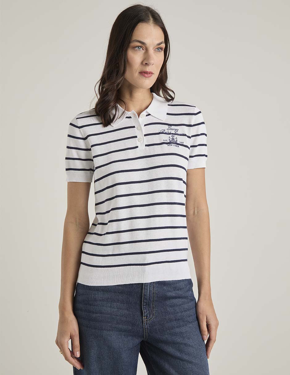 Playera manga corta cuello polo mujer 2