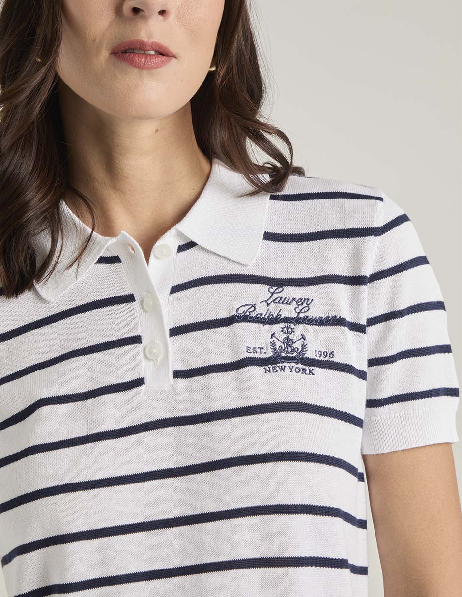 Playera manga corta cuello polo mujer 4