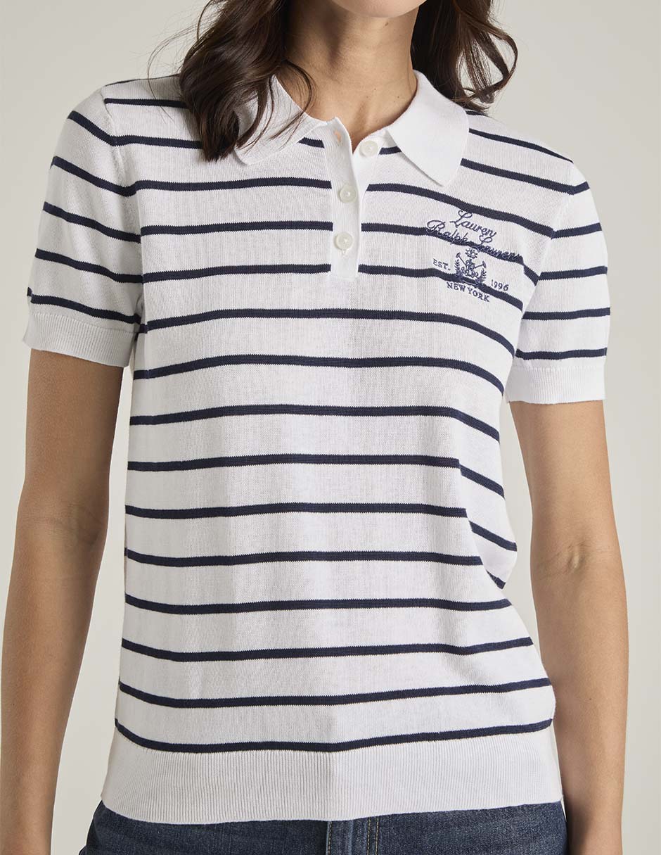 Playera manga corta cuello polo mujer 5