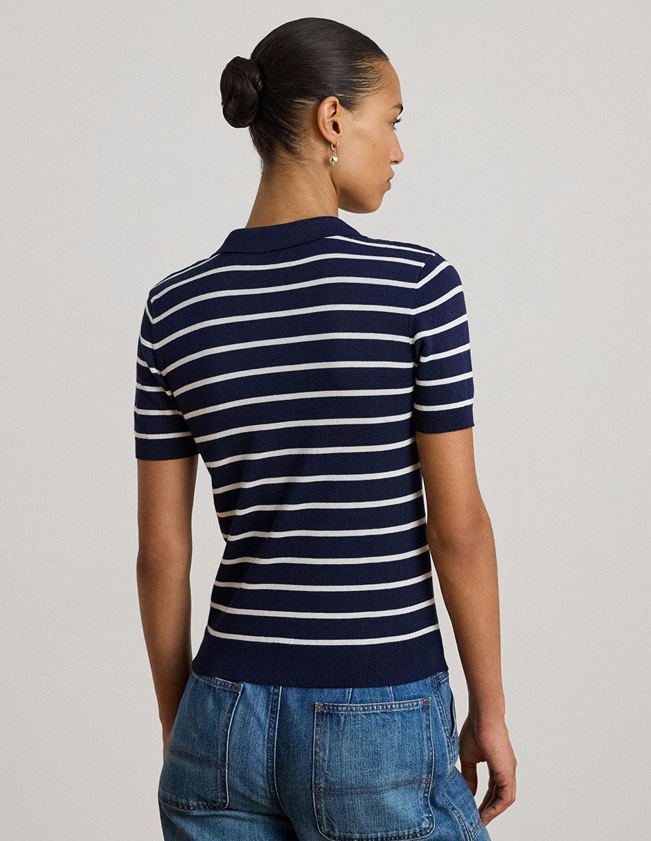 Playera manga corta cuello polo mujer 4