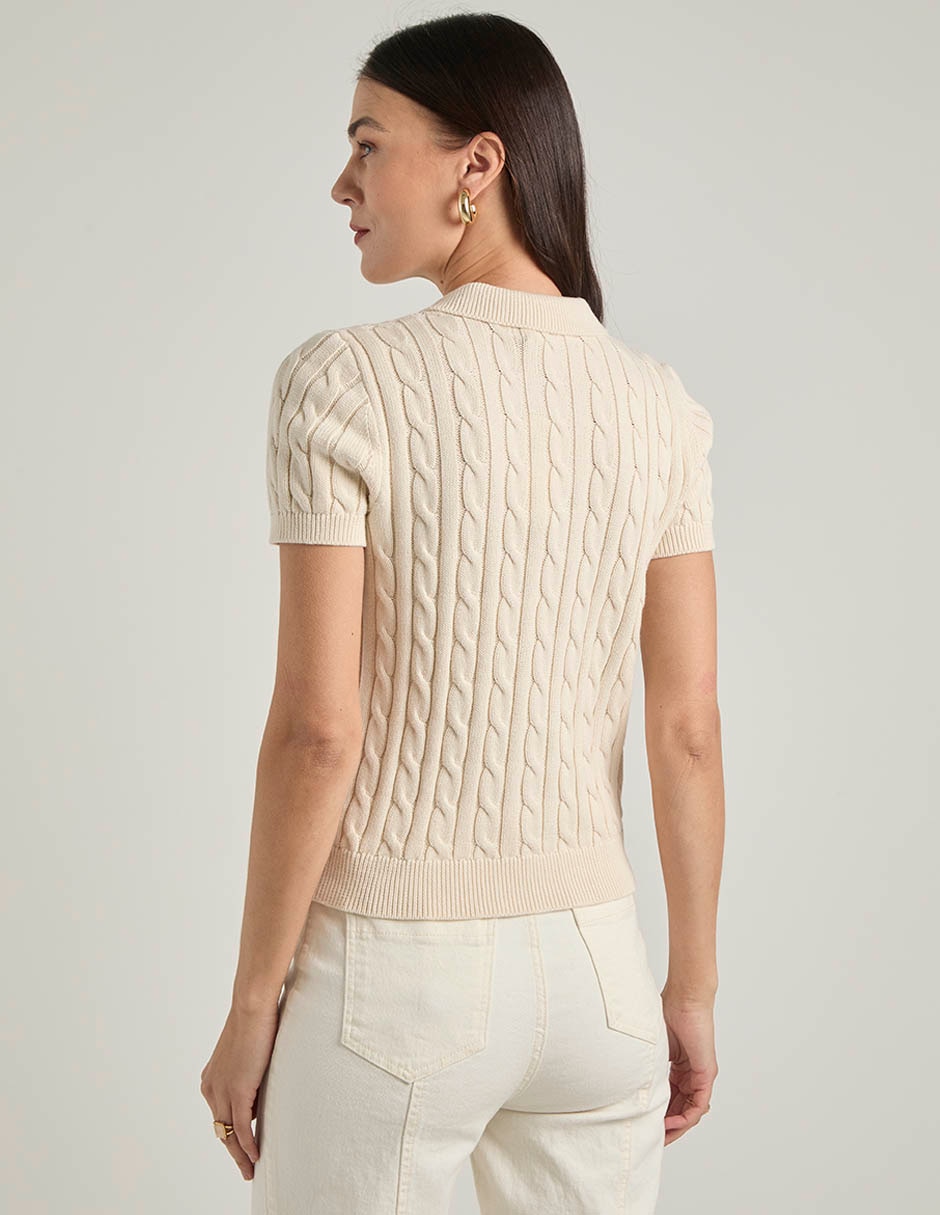 Suéter cuello polo para mujer 6