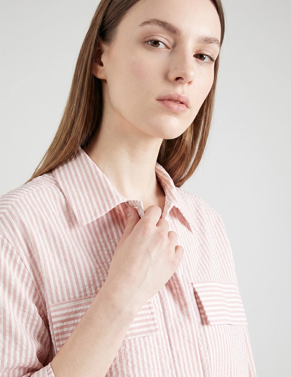 Blusa camisera Lacoste manga larga para mujer