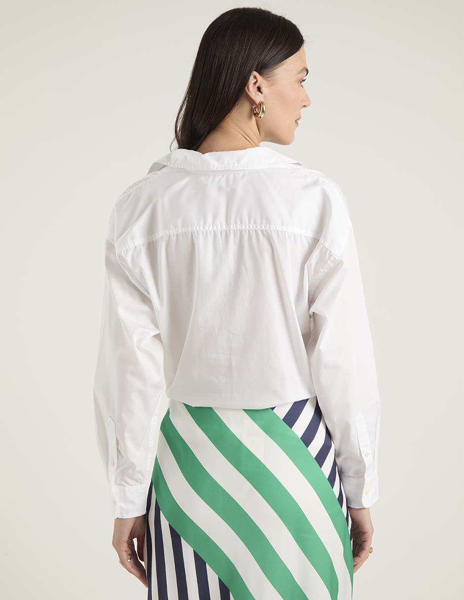 Blusa camisera Lauren Petite manga larga para mujer