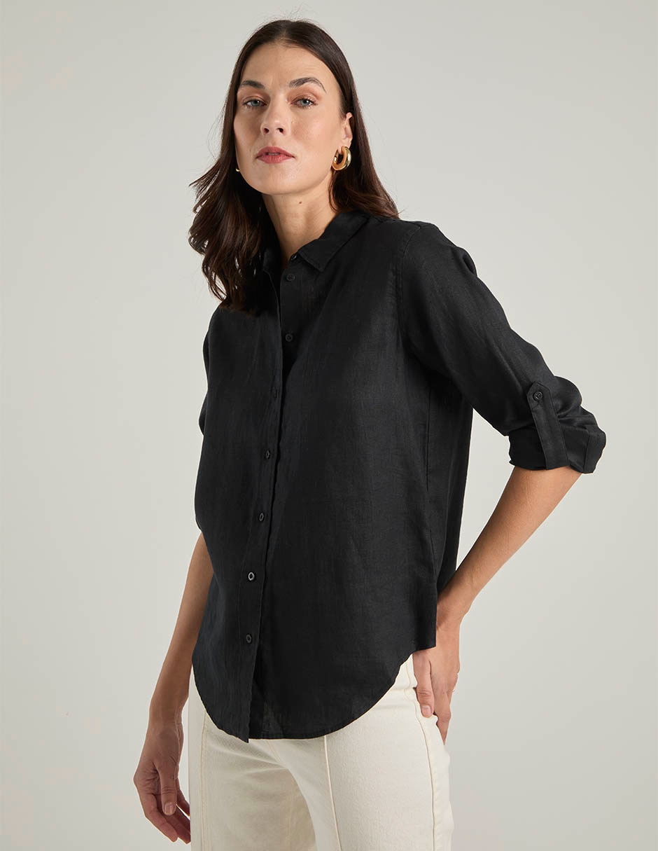 Blusa camisera manga larga para mujer Blusa camisera manga larga para mujer
