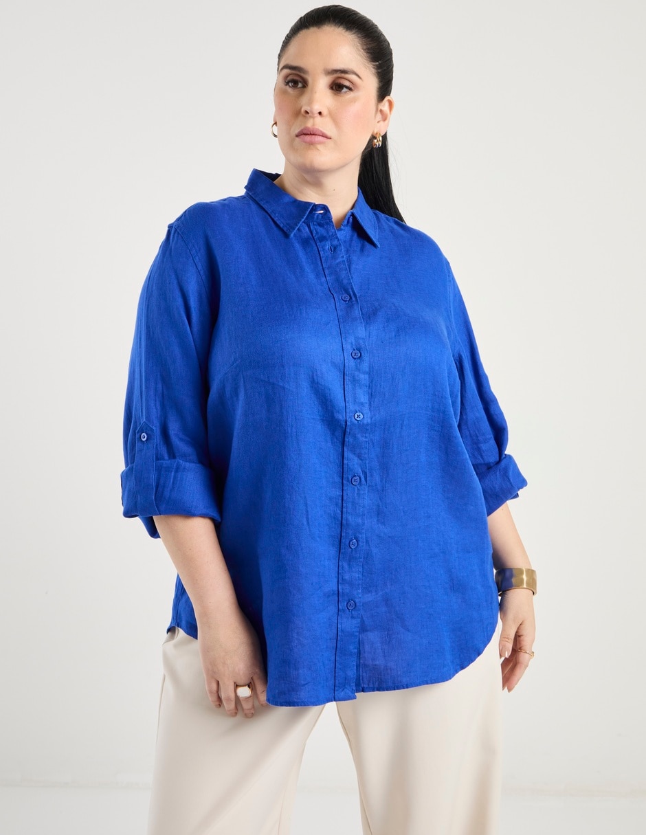 Blusa camisera manga larga para mujer 6