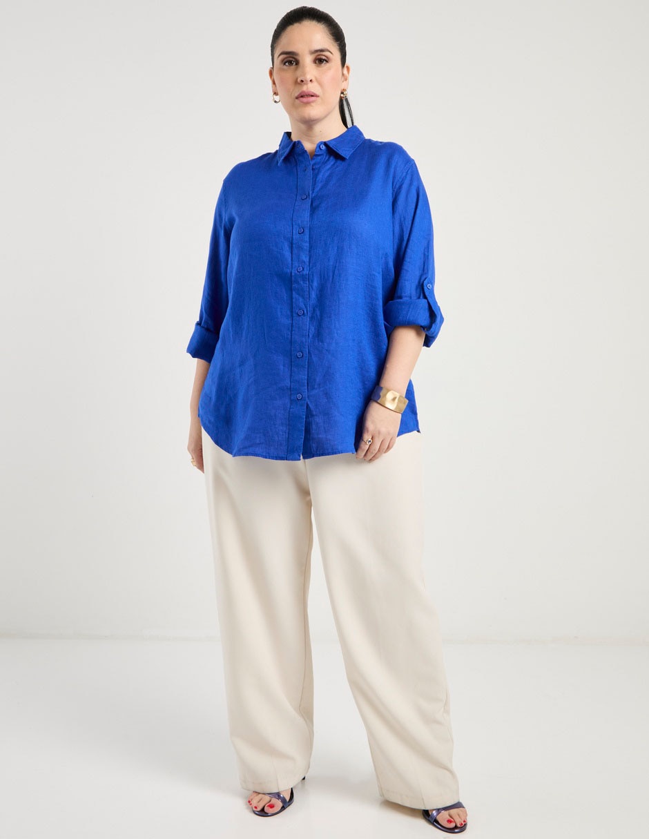 Blusa camisera manga larga para mujer 5