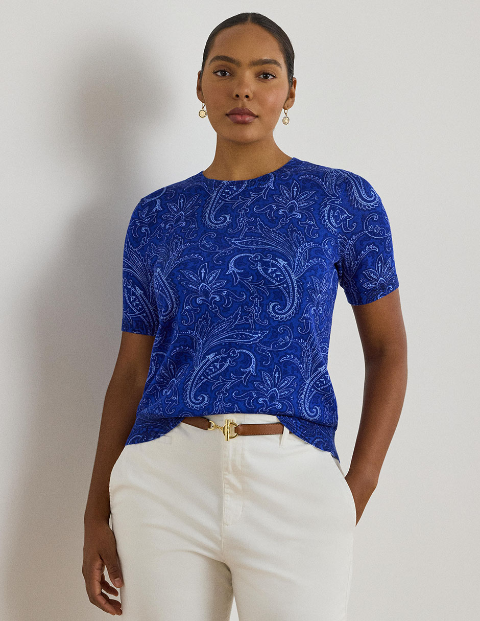 Blusa Lauren Plus manga corta para mujer