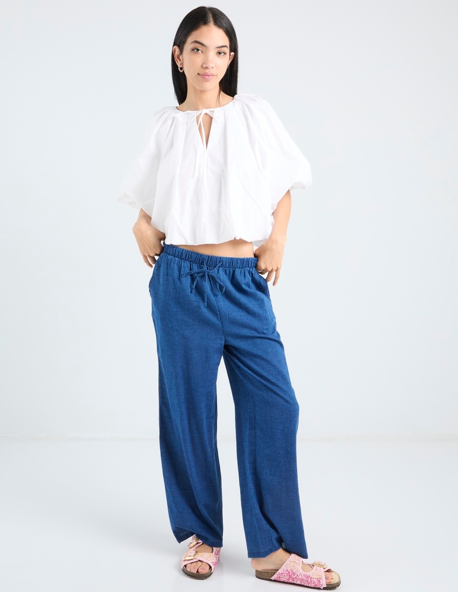 Pantalón relaxed amplio para mujer 4