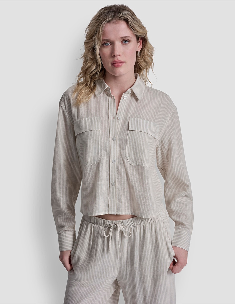 Blusa camisera manga larga para mujer 1