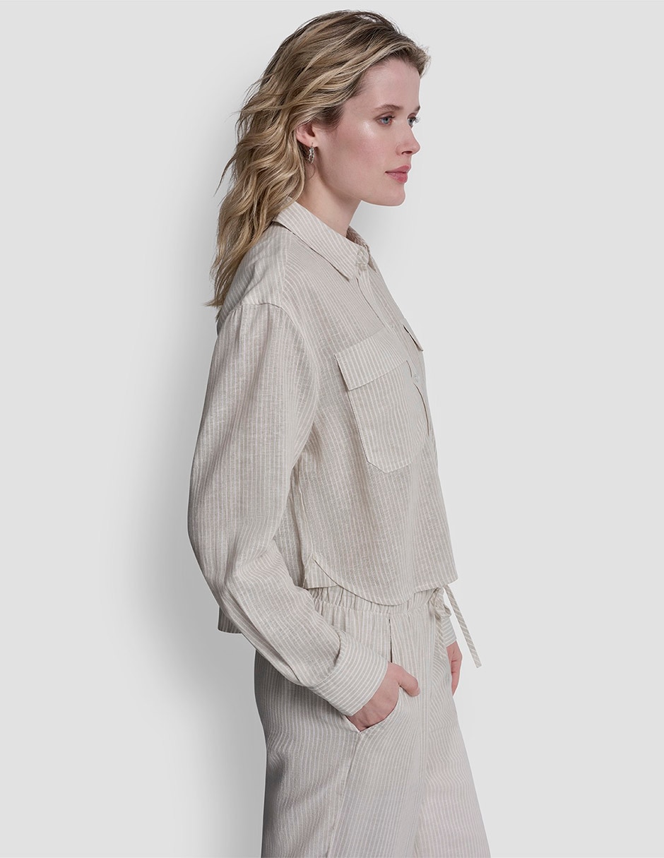 Blusa camisera manga larga para mujer 9