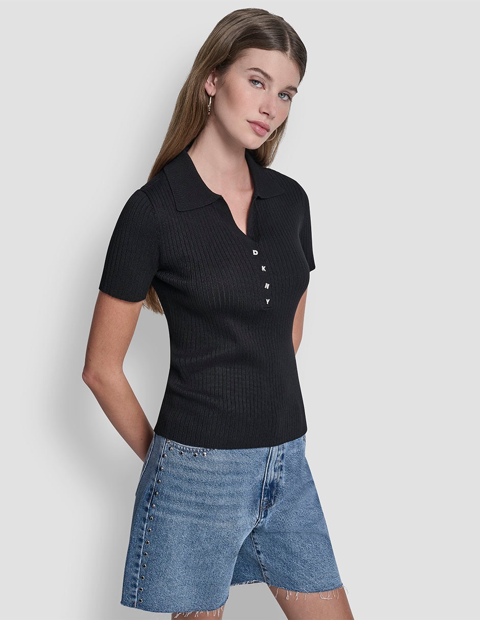 Top cuello camisero escote V 9