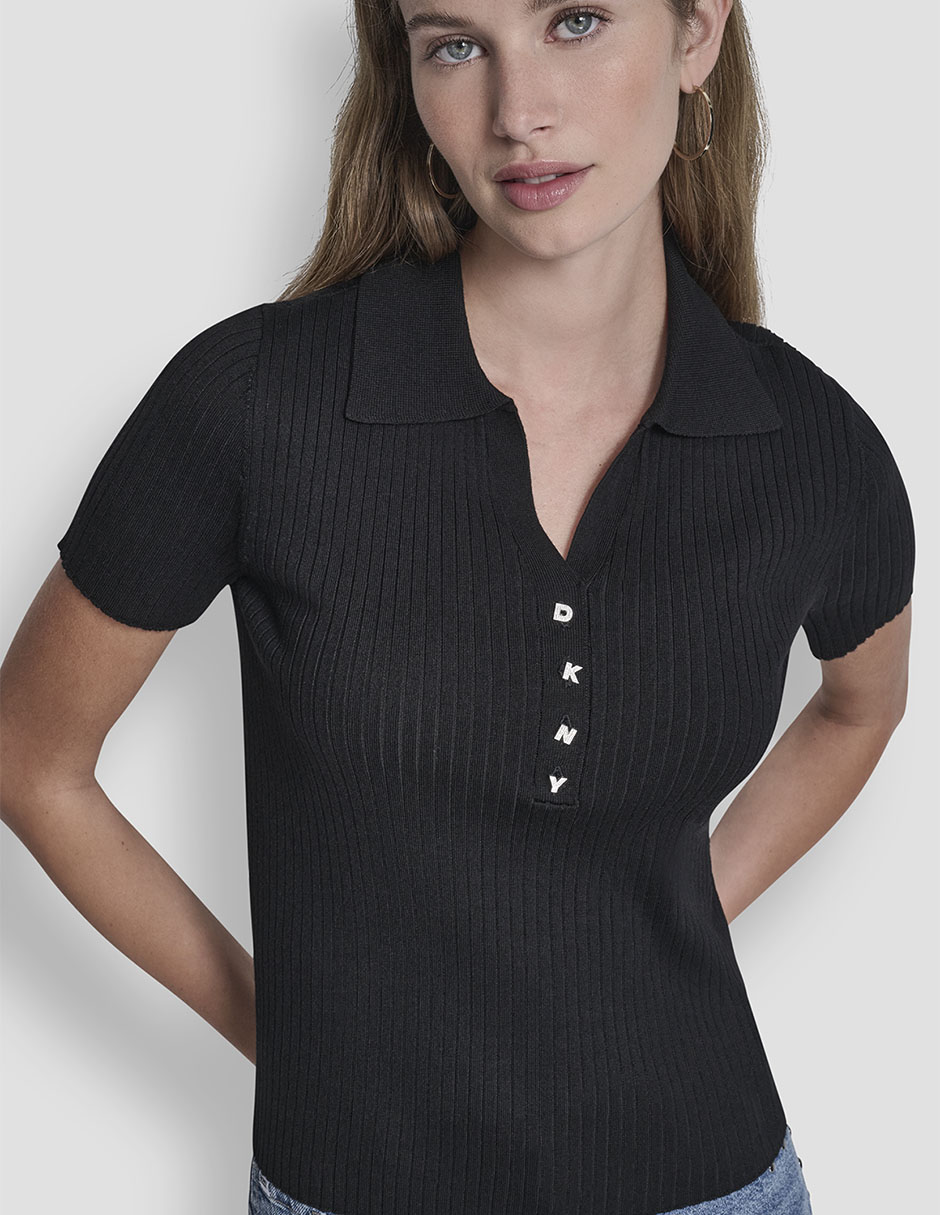 Top cuello camisero escote V 10
