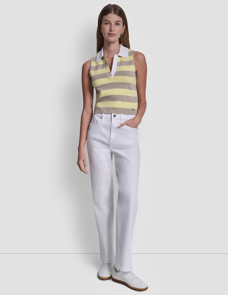 Top Dkny Jeans cuello camisero