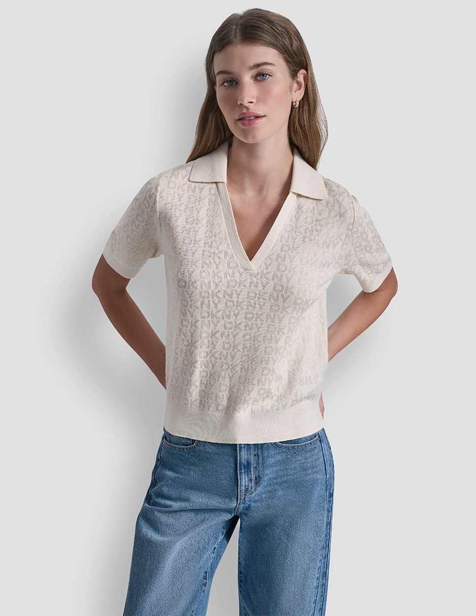 Suéter cuello V para mujer