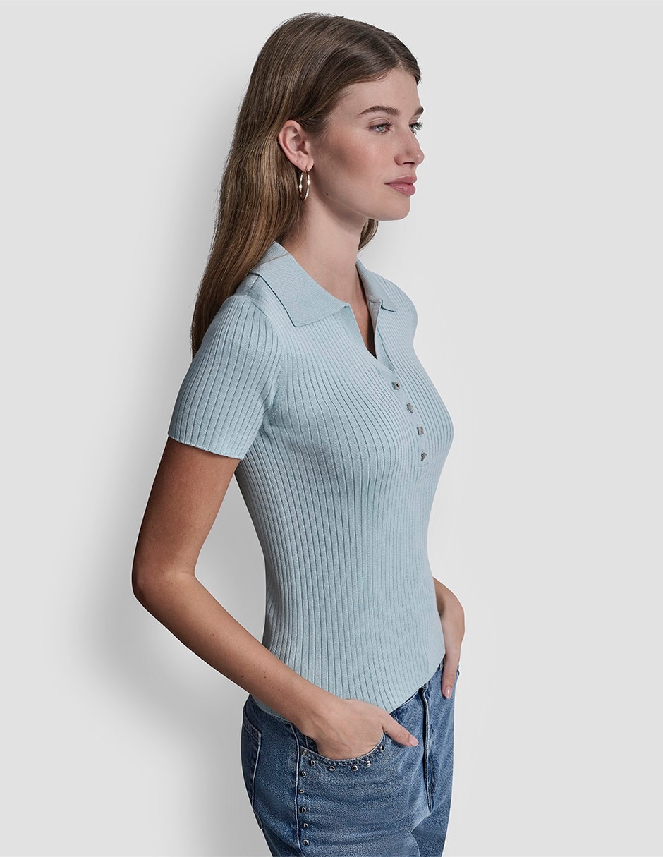 Top Dkny Jeans cuello polo