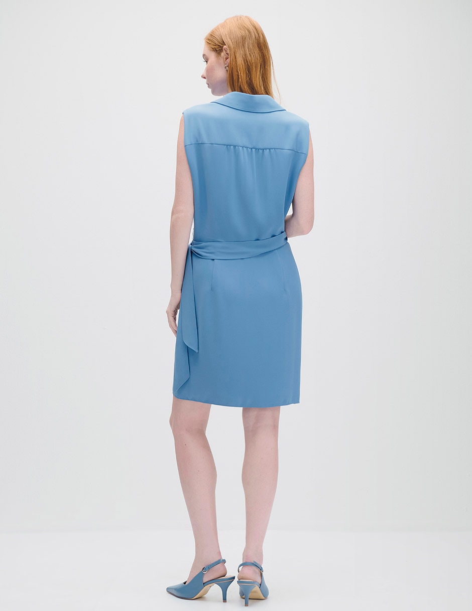 Vestido midi casual azur para mujer