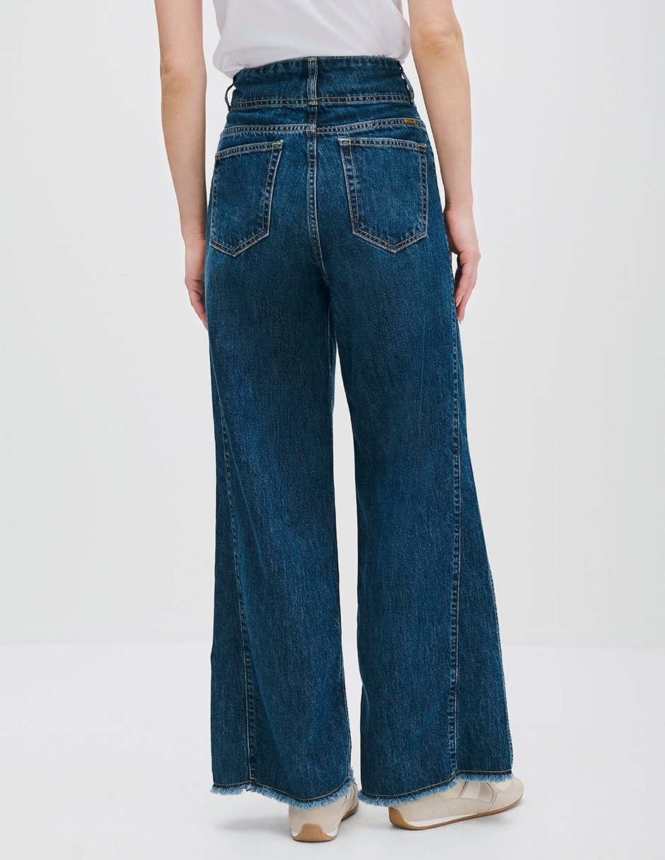 Jeans wide leg corte regular para mujer 3