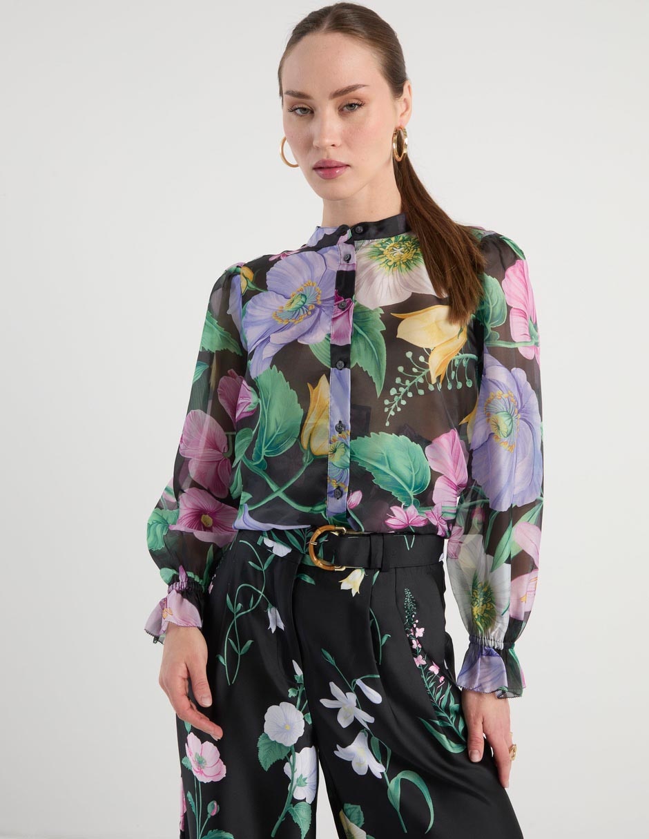 Blusa camisera manga larga para mujer Blusa camisera manga larga para mujer