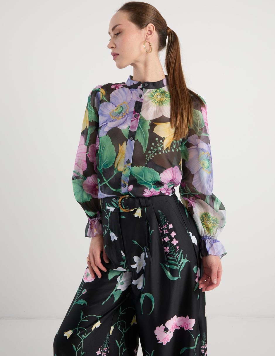 Blusa camisera manga larga para mujer 2