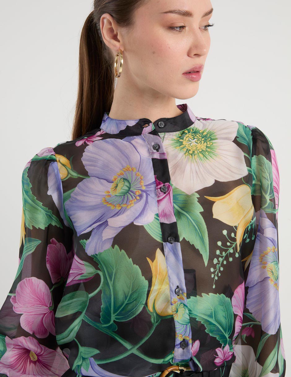 Blusa camisera manga larga para mujer 4