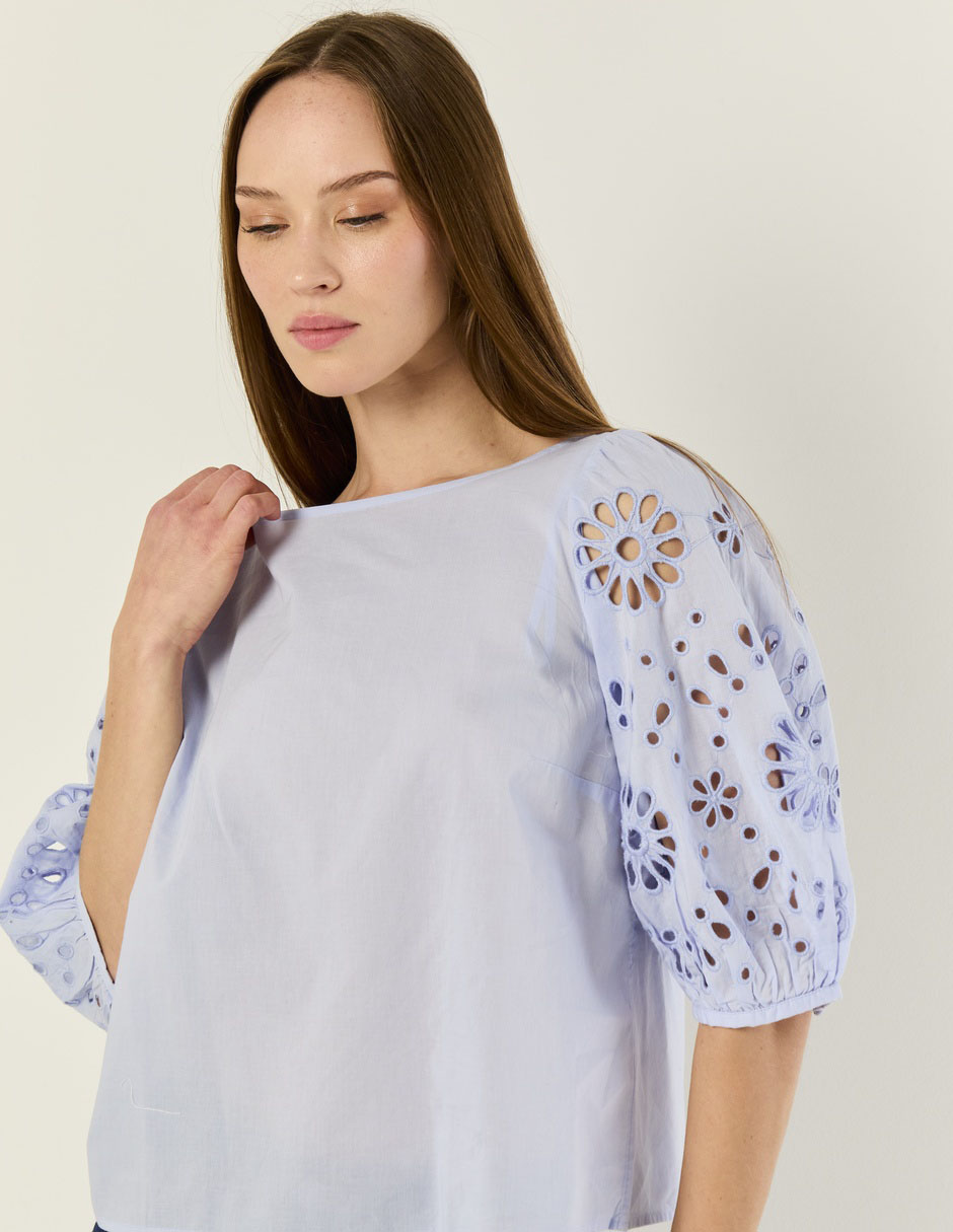 Blusa manga al codo para mujer 3