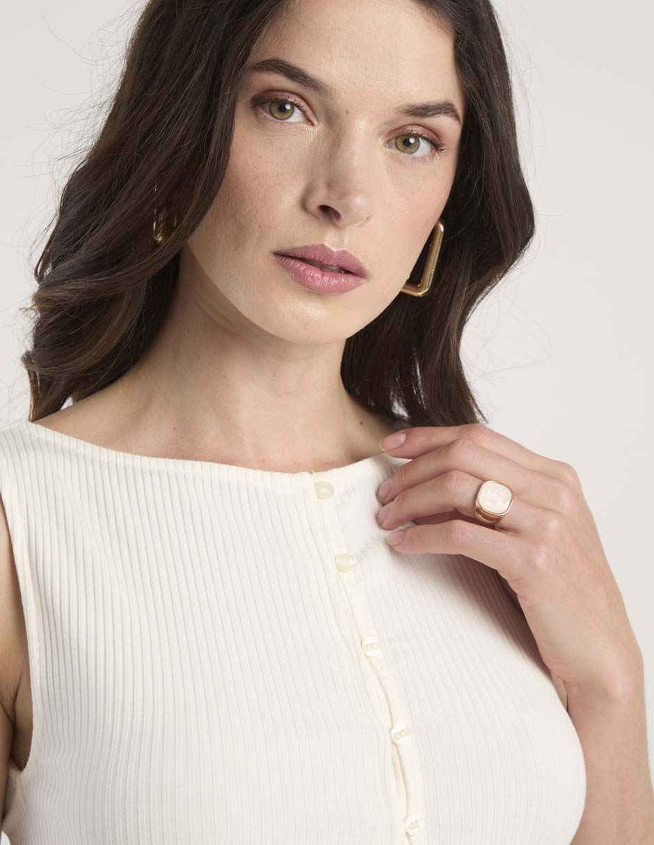 Top cuello redondo