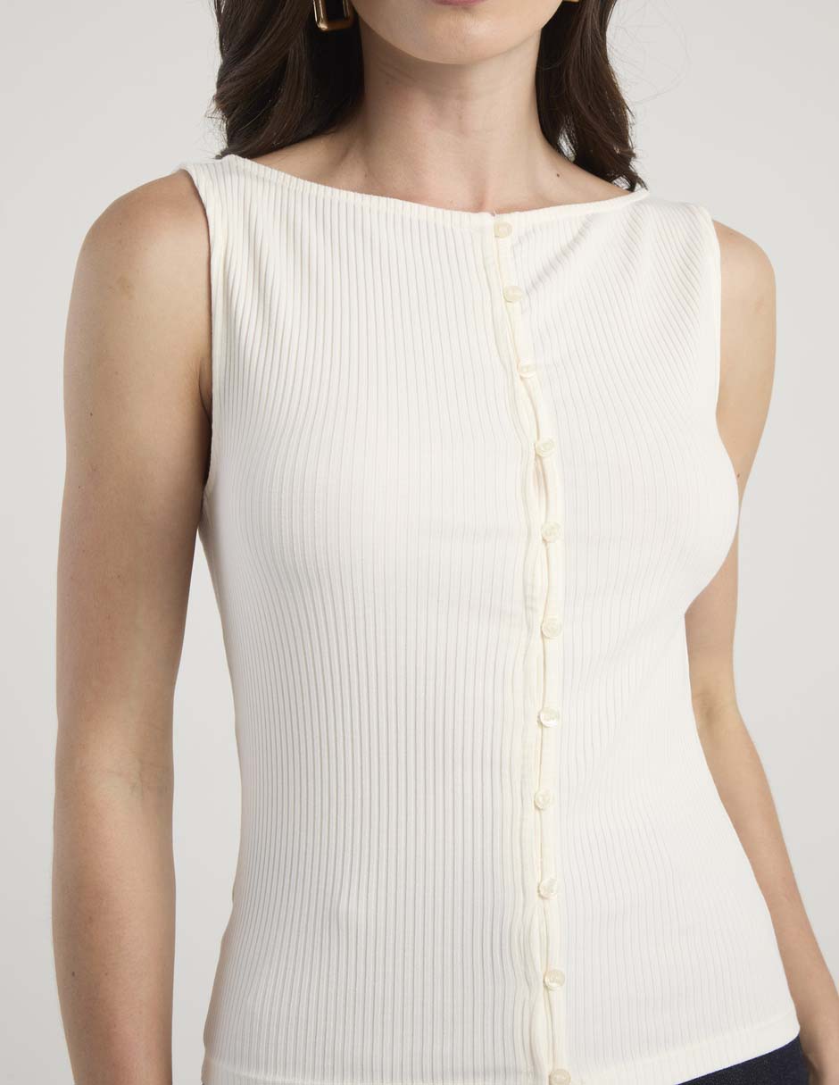 Top cuello redondo