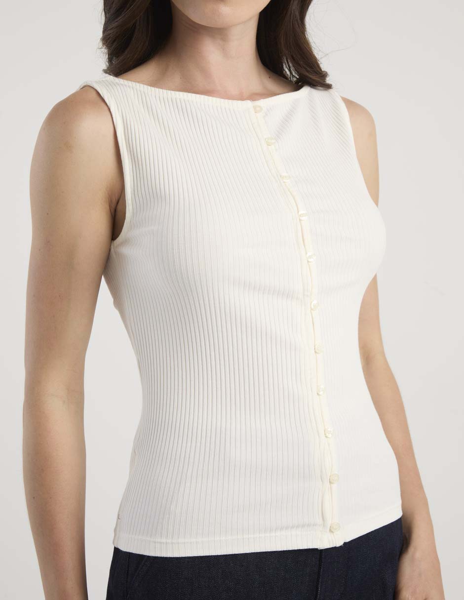 Top cuello redondo