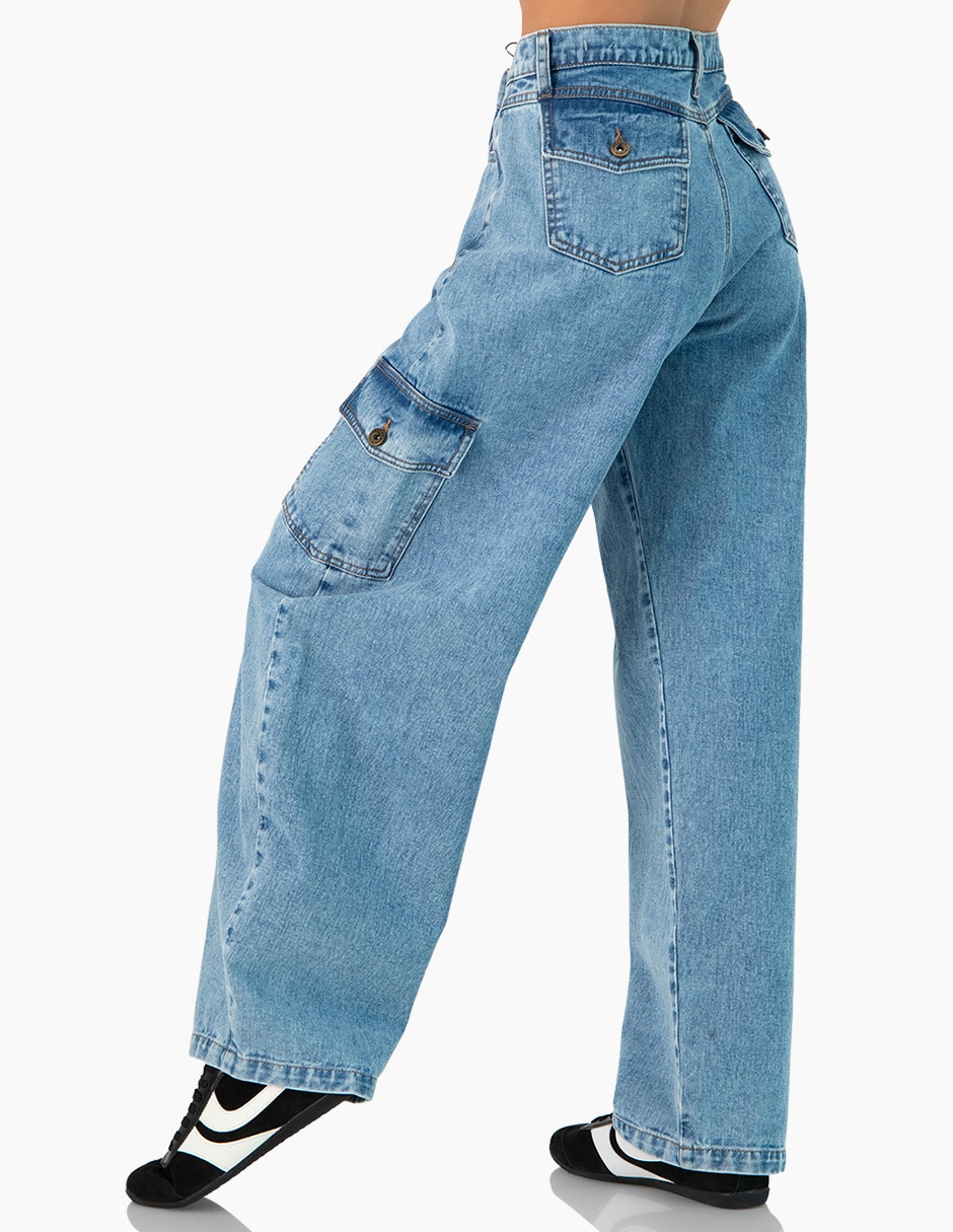 Jeans cargo slim para mujer 6
