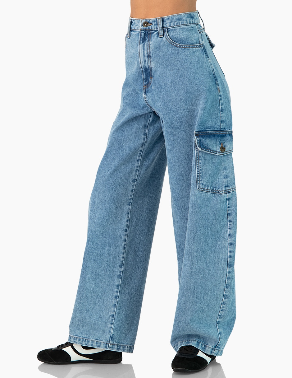 Jeans cargo slim para mujer 5