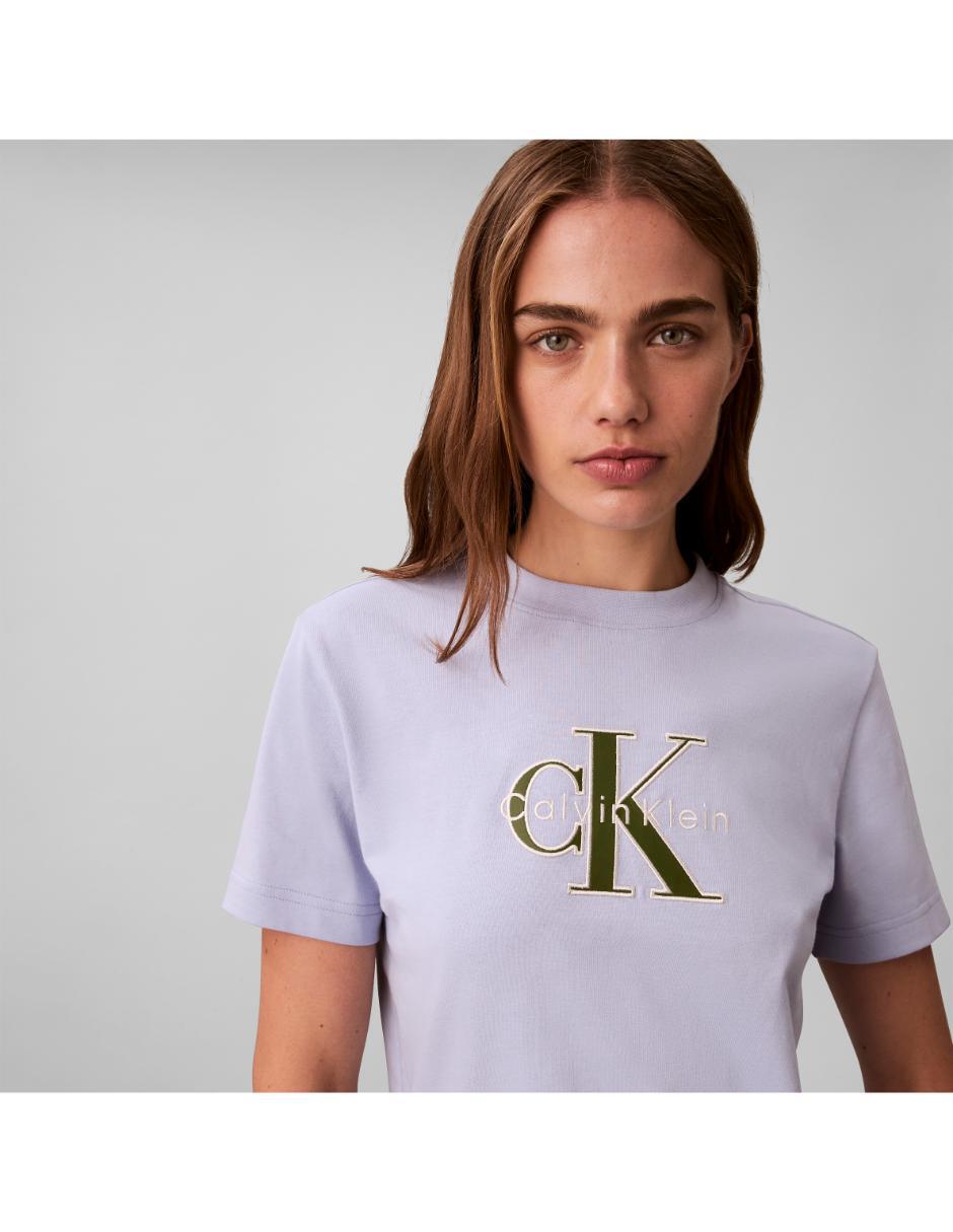 Playera manga corta Ck cuello redondo para mujer